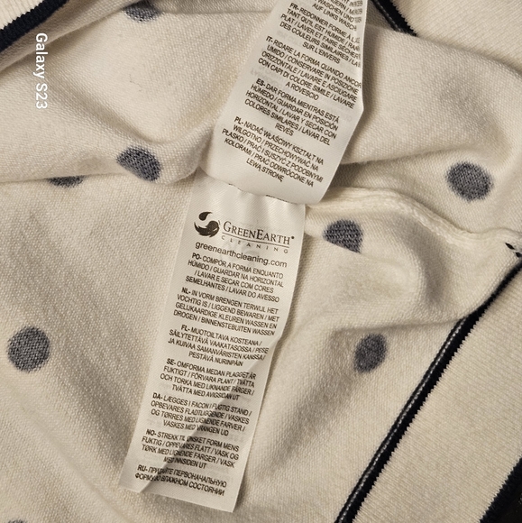 Boden Polka Dot Navy White Knit top - Picture 3 of 12